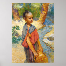 En ung flicka vid en flod av Arthur Bridgman Poster