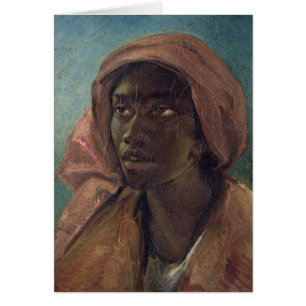 En ung neger- kvinna hälsningskort