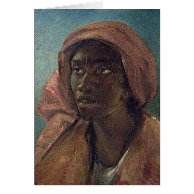 En ung neger- kvinna hälsningskort (Framsidan)