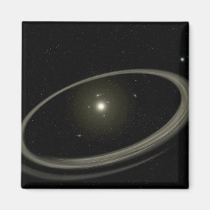 En ung stjärna som cirklas av normalformat planet magnet