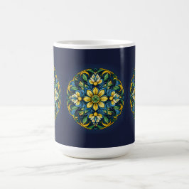 💚💙💛 En unik Azulejo-elegans: Midnatts trädgård Kaffemugg