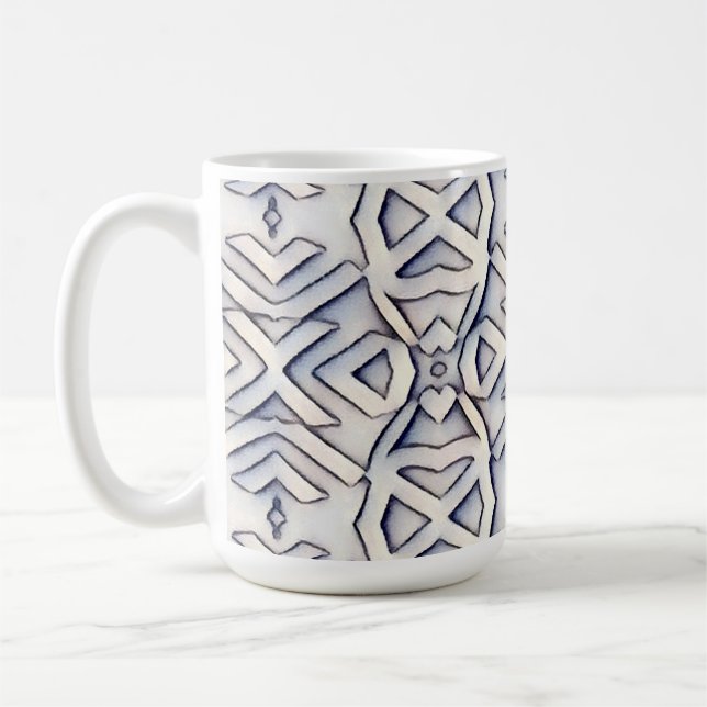En unik, färglös, traditionell design av kaffemugg (Vänster)