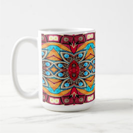 En unik färgrik klassisk traditionell design kaffemugg