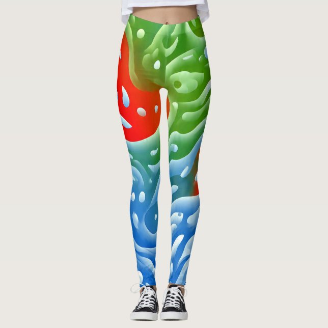 En unik färgrik "Ratti_Creative_Arts" Leggings (Framsida)