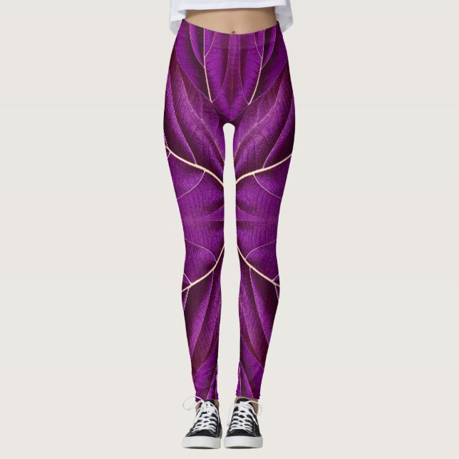 En unik lila "Ratti_Creative_Arts"  Leggings (Framsida)