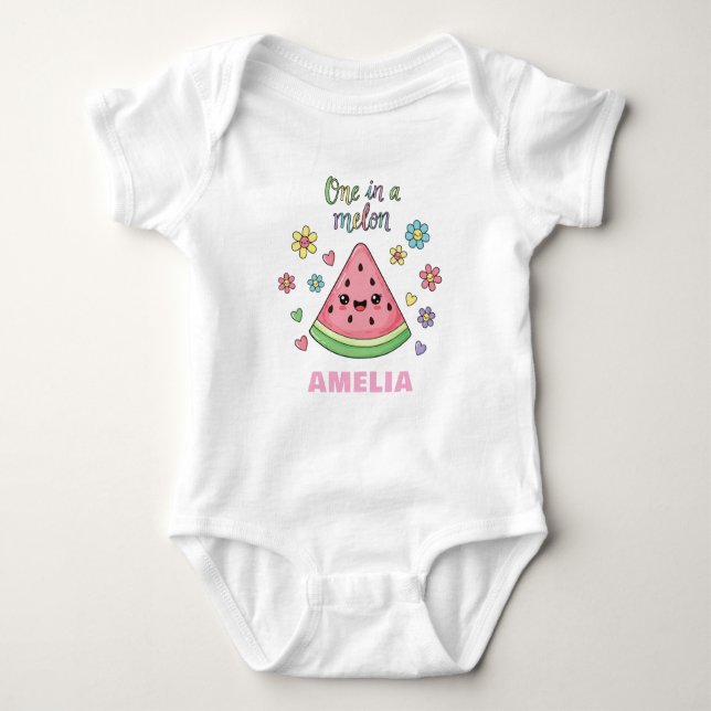 En unik melon anpassat namn t shirt (Framsida)