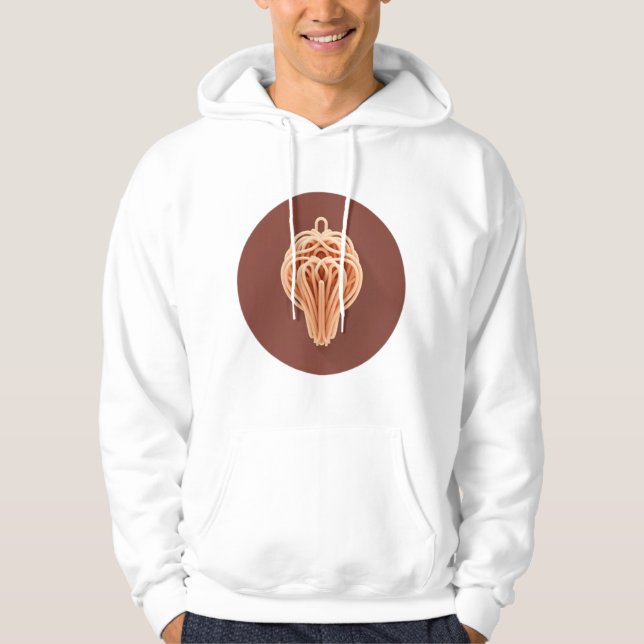 En unik Mönster i Spaghetti Noodles Hoodie (Framsida)