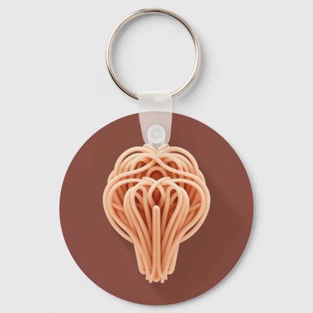 En unik Mönster i Spaghetti Noodles Nyckelring (Framsida)