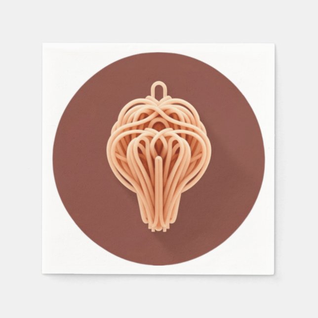 En unik Mönster i Spaghetti Noodles Pappersservett (Framsidan)