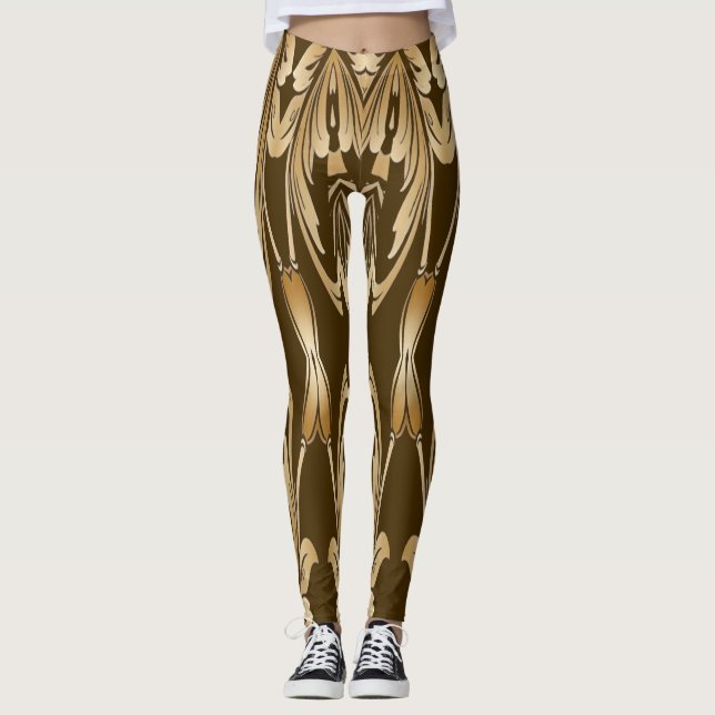 En unik söt brun färg "Ratti_Creative_Arts" Leggings (Framsida)