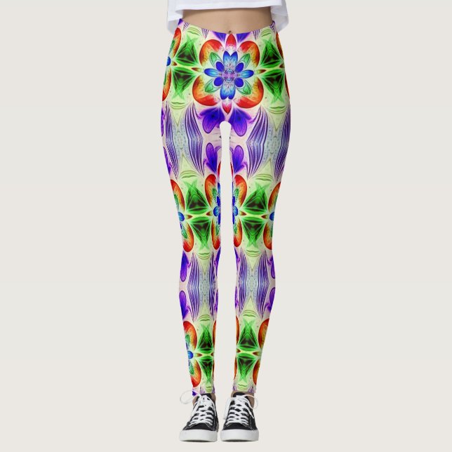 En unik söt multifärgad "Ratti_Kreativ_Arts" Leggings (Framsida)