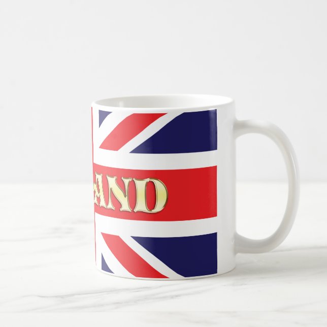 En Union Jack flagga med England över hela den Kaffemugg (Höger)