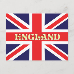En Union Jack flagga med England över hela den Vykort