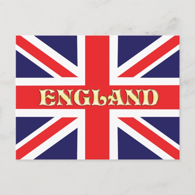 En Union Jack flagga med England över hela den Vykort (Framsida)