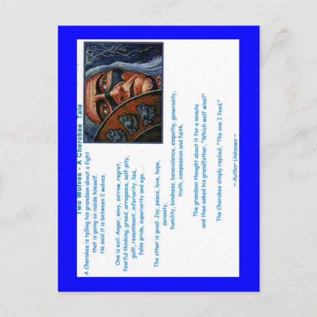 EN UPPGIFT PÅ 2 VARGAR VYKORT (Framsida)