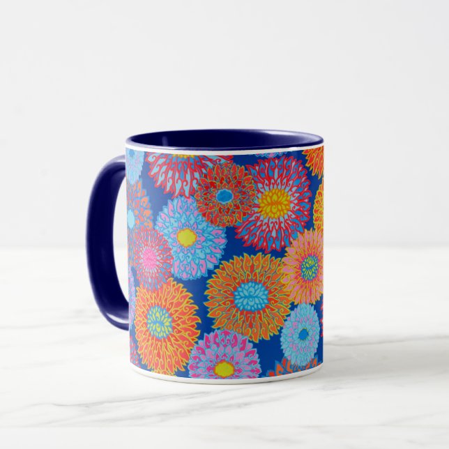 En upplyst Philip Jacobs Fabric blue Padma Mugg (Framsida vänster)