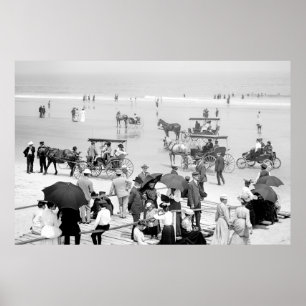 En uppmjukande dag i Daytona Beach, Florida 1904 Poster
