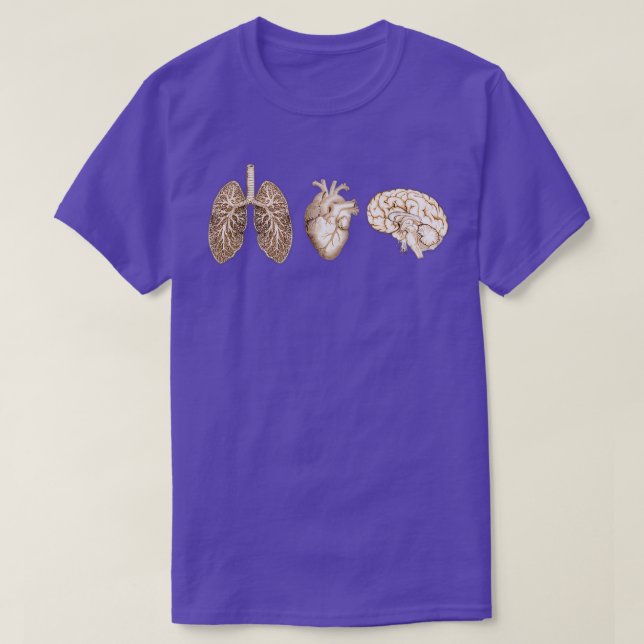 En uppsättning av humana lunghjärt - och hjärnans  t shirt (Design framsida)