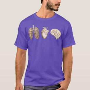 En uppsättning av humana lunghjärt - och hjärnans  t shirt
