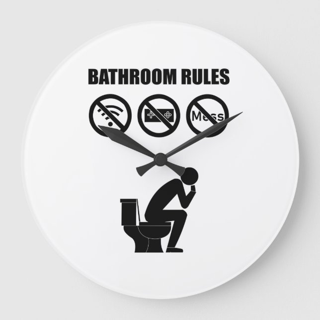 En uppsättning Bathroom Regler Stor Klocka (Framsida)