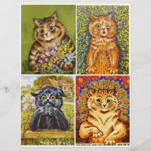 En uppsättning färgstarka katter av Louis Wain
