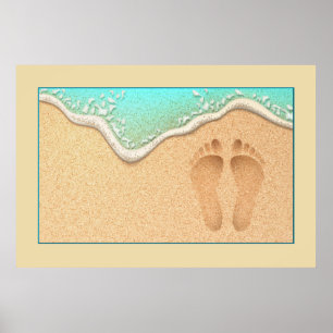 En uppsättning fotavtryck i Sand Poster