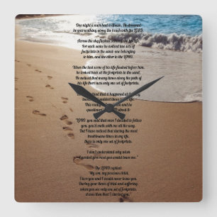 En uppsättning fotavtrycksmätare fyrkantig klocka