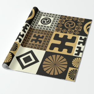 En uppsättning japanska stil sömlösa mönster, stam presentpapper