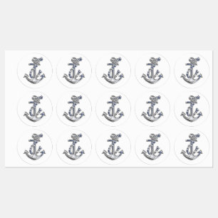 En uppsättning Nautical Design Anchor Klistermärke
