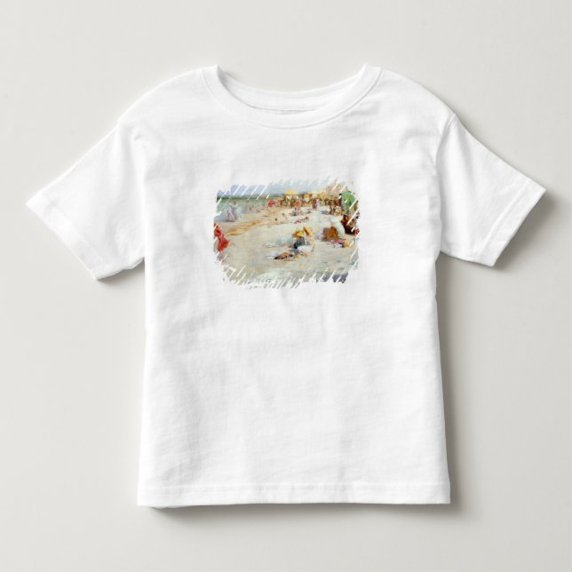 En upptagen strand i sommar tröja (Framsida)