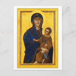 En urgammal julhelg med madonna och barn vykort