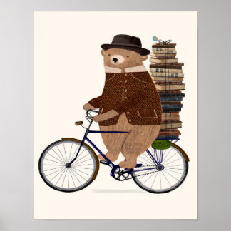 en utbildad björn poster