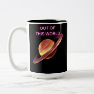 En utomjordisk Saturn pastell kaffemugg