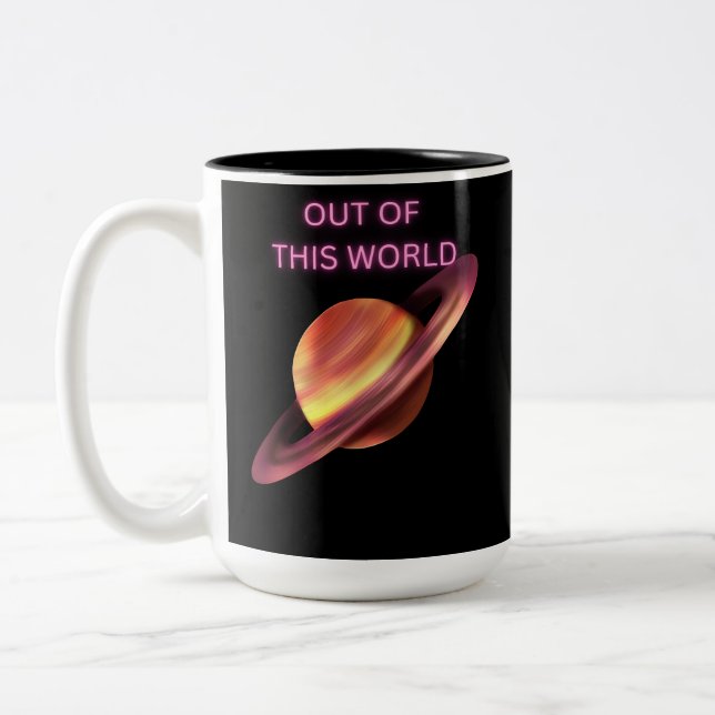En utomjordisk Saturn pastell kaffemugg (Vänster)