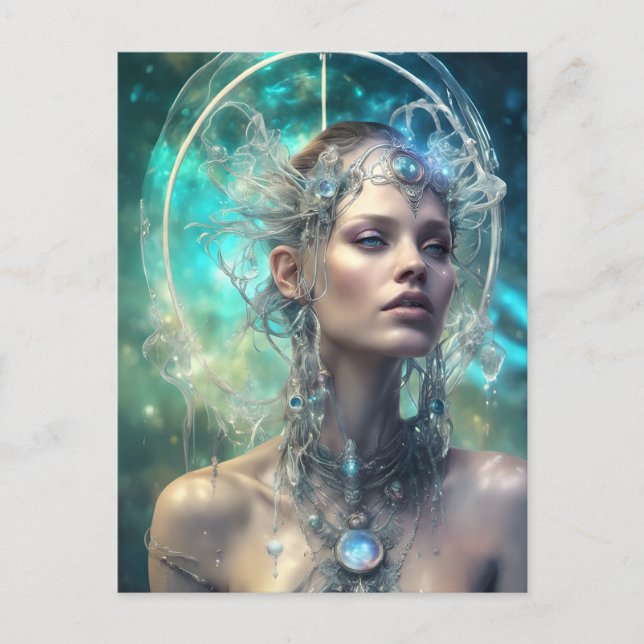 En utomjordisk Sci-Fi-kvinna Vykort (Framsida)