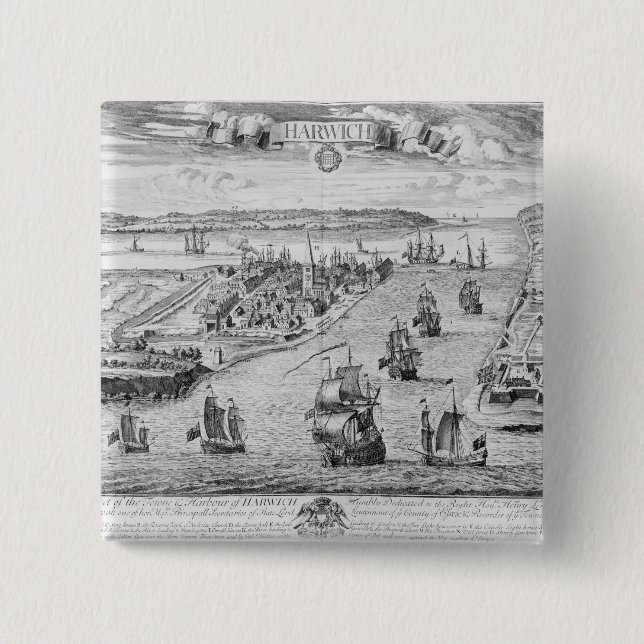 En utsikt av Townen och hamnen av Harwich Knapp (Framsida)