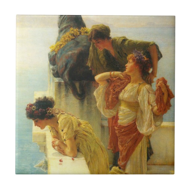 En utsiktsplats av Sir Lawrence Alma-Tadema Kakelplatta (Framsidan)