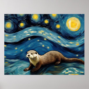 En utter i Starry Nght Sea Poster