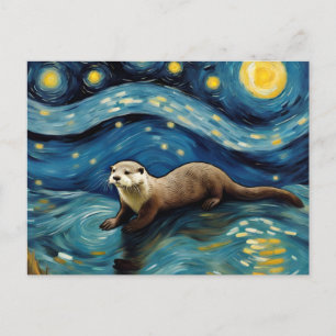 En utter i Starry Nght Sea Vykort