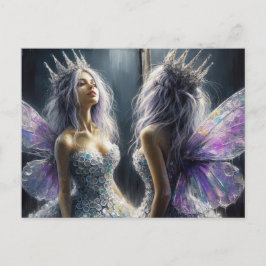 En vacker älg tittar i spegel vykort