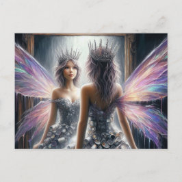 En vacker älg tittar i spegel vykort