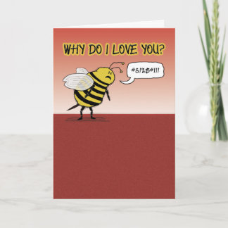En vacker Alla hjärtans dag: Bee Cuss Helgkort