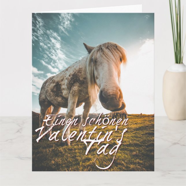 En vacker Alla hjärtans dag med häst som tittar fr Kort (Framsida)