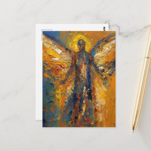 En vacker ängel Blue Guld Vykort