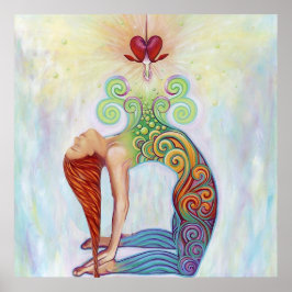 En vacker bild av en kvinna som mediterar poster