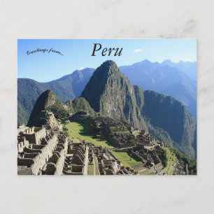 En vacker bild av Machu Picchu Peru Vykort