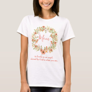 En vacker Blommigt i Mamma T Shirt