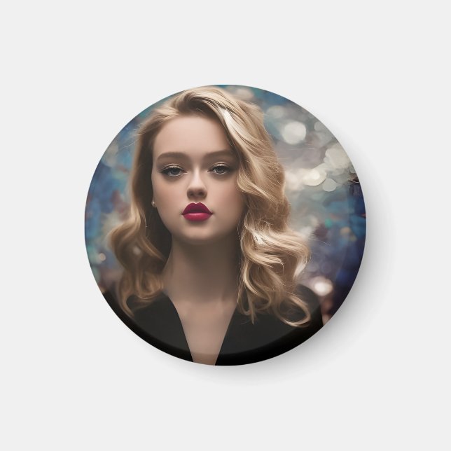 En vacker Blonde Woman Magnet (Framsidan)