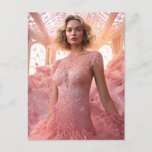 En vacker blondin i Rosa Vykort (Framsida)