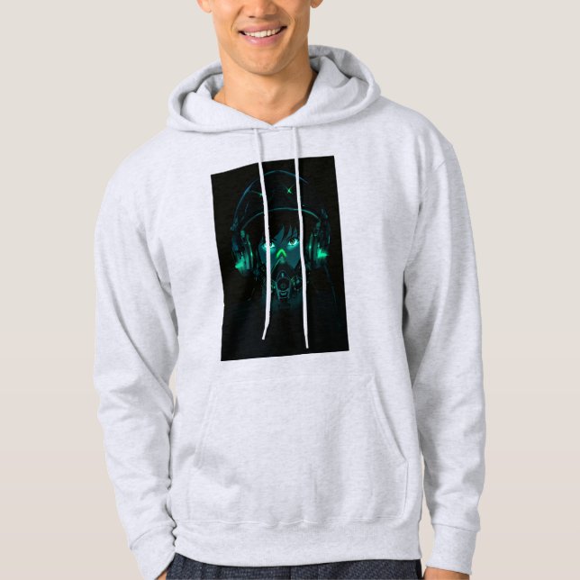 En vacker brunette-pilot hoodie (Framsida)